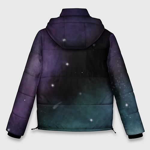 Мужская зимняя куртка Космос и звезды на темном фоне / 3D-Светло-серый – фото 2