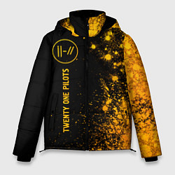 Мужская зимняя куртка Twenty One Pilots - gold gradient по-вертикали