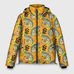 Куртка зимняя мужская Азиатские тигры, цвет: 3D-черный