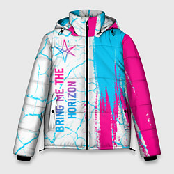 Мужская зимняя куртка Bring Me the Horizon neon gradient style по-вертик