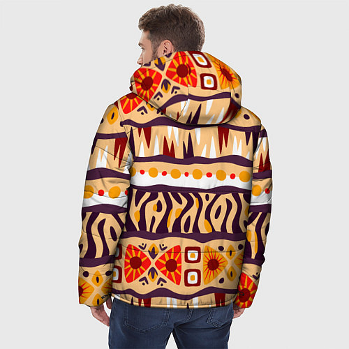 Мужская зимняя куртка Africa pattern / 3D-Красный – фото 4