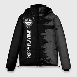 Куртка зимняя мужская Poppy Playtime glitch на темном фоне по-вертикали, цвет: 3D-черный