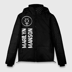 Мужская зимняя куртка Marilyn Manson glitch на темном фоне по-вертикали