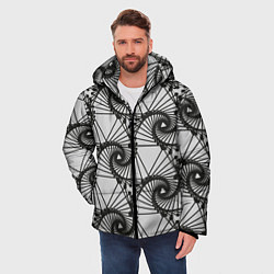 Куртка зимняя мужская Треугольник и линии, цвет: 3D-светло-серый — фото 2