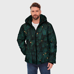 Куртка зимняя мужская Ёлка и гирлянды, цвет: 3D-светло-серый — фото 2