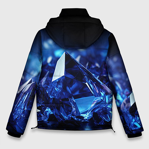 Мужская зимняя куртка Синие прозрачные алмазы / 3D-Светло-серый – фото 2