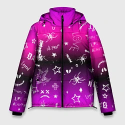 Куртка зимняя мужская Тату Лил Пипа на фиолетовом, цвет: 3D-красный