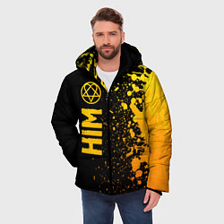 Куртка зимняя мужская HIM - gold gradient по-вертикали, цвет: 3D-черный — фото 2