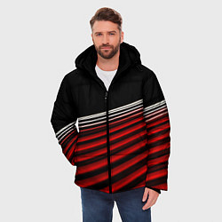 Куртка зимняя мужская Базовые элементы абстракции, цвет: 3D-черный — фото 2