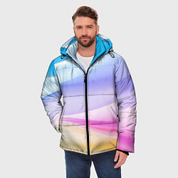 Куртка зимняя мужская Нежная абстракция, цвет: 3D-светло-серый — фото 2