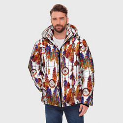 Куртка зимняя мужская Ловцы снов этническое искусство, цвет: 3D-светло-серый — фото 2
