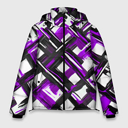 Куртка зимняя мужская Фиолетовые и чёрные мазки, цвет: 3D-черный