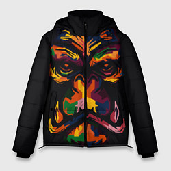 Куртка зимняя мужская Морда гориллы поп-арт, цвет: 3D-черный