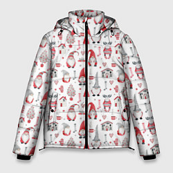 Куртка зимняя мужская Акварельные гномы, цвет: 3D-светло-серый