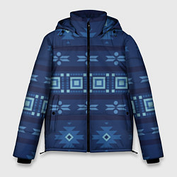 Мужская зимняя куртка Blue tribal geometric