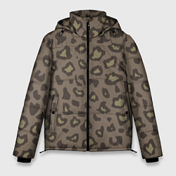 Куртка зимняя мужская Темный леопардовый узор, цвет: 3D-красный