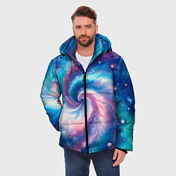 Куртка зимняя мужская Галактический тай-дай, цвет: 3D-светло-серый — фото 2