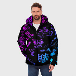 Куртка зимняя мужская Tokyos Revenge neon logo, цвет: 3D-черный — фото 2