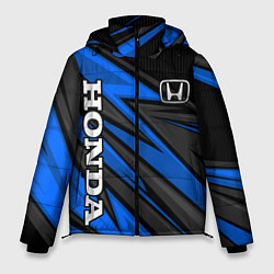 Куртка зимняя мужская Honda motors - синяя спортивная абстракция, цвет: 3D-светло-серый