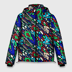Куртка зимняя мужская Абстрактный цветной узор, цвет: 3D-светло-серый