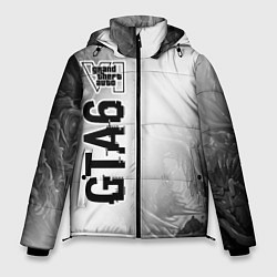 Мужская зимняя куртка GTA6 glitch на светлом фоне по-вертикали