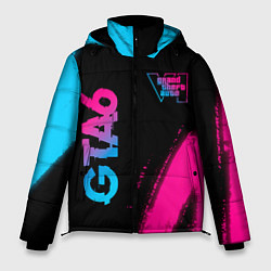 Куртка зимняя мужская GTA6 - neon gradient вертикально, цвет: 3D-черный