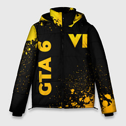 Куртка зимняя мужская GTA 6 - gold gradient вертикально, цвет: 3D-черный