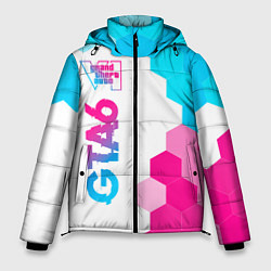 Мужская зимняя куртка GTA6 neon gradient style по-вертикали