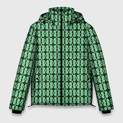 Мужская зимняя куртка Чёрные узоры на зелёном
