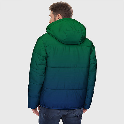 Мужская зимняя куртка Темно-зеленый и синий градиент / 3D-Красный – фото 4