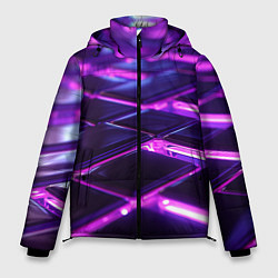 Куртка зимняя мужская Фиолетовая неоновая плитка, цвет: 3D-светло-серый