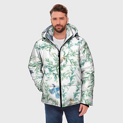 Куртка зимняя мужская Полынь и птицы, цвет: 3D-светло-серый — фото 2