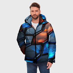 Куртка зимняя мужская Прозрачные абстрактные плиты, цвет: 3D-светло-серый — фото 2