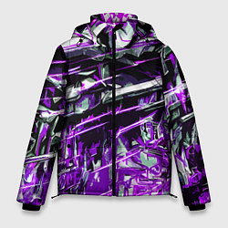 Мужская зимняя куртка Агрессивный металл и фиолетовые линии