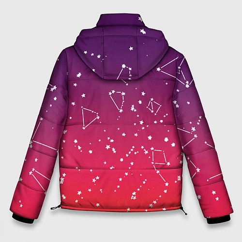 Мужская зимняя куртка Созвездия в розовом небе / 3D-Светло-серый – фото 2