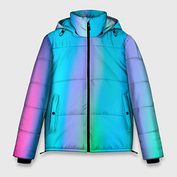 Куртка зимняя мужская Неоновые голографические линии, цвет: 3D-красный