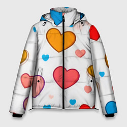 Куртка зимняя мужская Сердца сердечки, цвет: 3D-красный