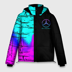 Куртка зимняя мужская Mercedes benz неон текстура, цвет: 3D-красный