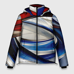 Куртка зимняя мужская Изогнутая абстракция, цвет: 3D-черный