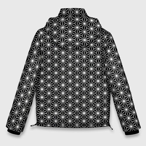 Мужская зимняя куртка Графичный узор из треугольников / 3D-Светло-серый – фото 2