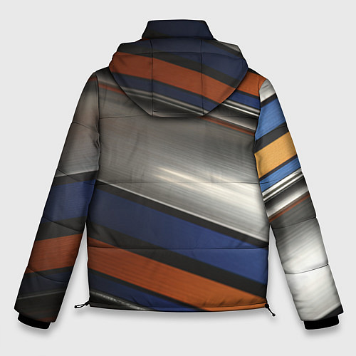 Мужская зимняя куртка Разноцветные прямые полосы / 3D-Светло-серый – фото 2
