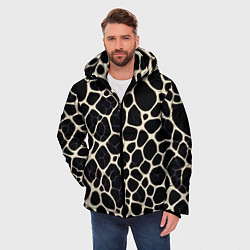 Куртка зимняя мужская Патерн клеточной паутины, цвет: 3D-черный — фото 2