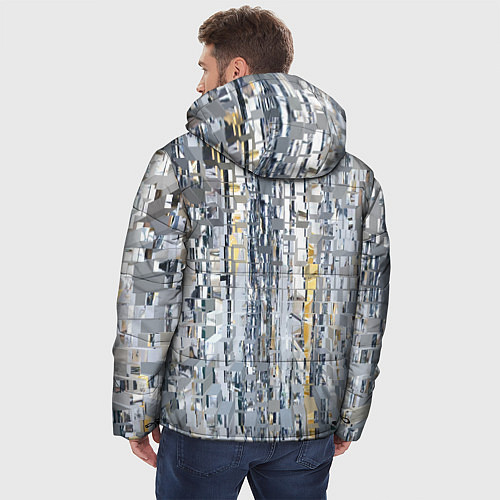 Мужская зимняя куртка Серебряные блоки / 3D-Светло-серый – фото 4