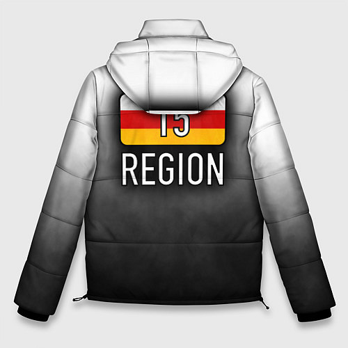 Мужская зимняя куртка 15 регион на спине / 3D-Светло-серый – фото 2
