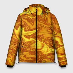 Куртка зимняя мужская Абстракция жидкое золото, цвет: 3D-черный