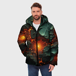 Куртка зимняя мужская Объемная текстура и лава, цвет: 3D-красный — фото 2