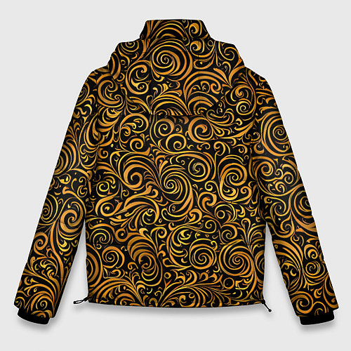 Мужская зимняя куртка Золотые узоры завитки / 3D-Светло-серый – фото 2