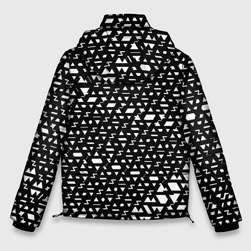 Мужская зимняя куртка Геометрические фигуры белые / 3D-Светло-серый – фото 2