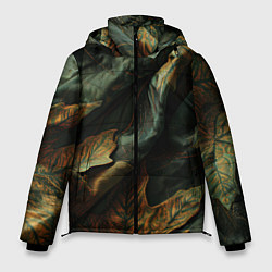 Куртка зимняя мужская Реалистичный охотничий камуфляж из ткани и листьев, цвет: 3D-красный