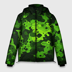 Куртка зимняя мужская Яркий неоновый зеленый камуфляж, цвет: 3D-красный